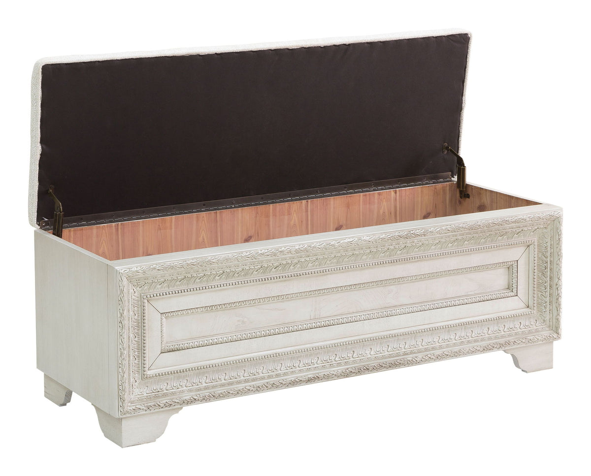 Camila - Storage Bed Bench - Creamy White