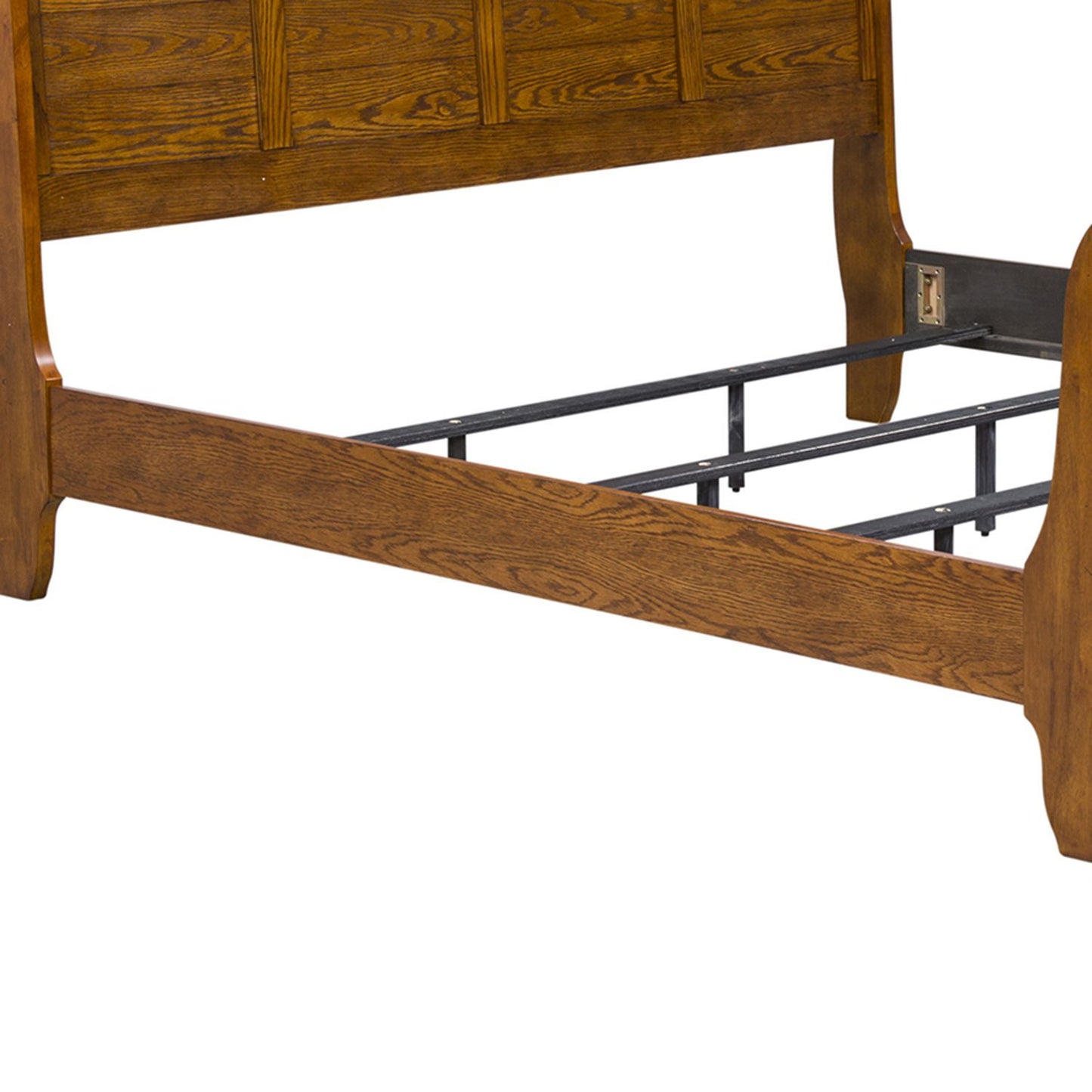 Grandpas Cabin - California King Sleigh Rails - Aged Oak