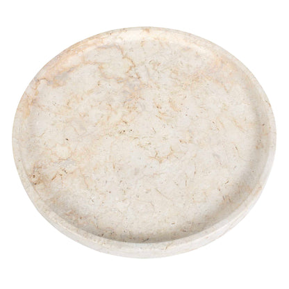 Travessa - Outdoor Round Stone Tray - White