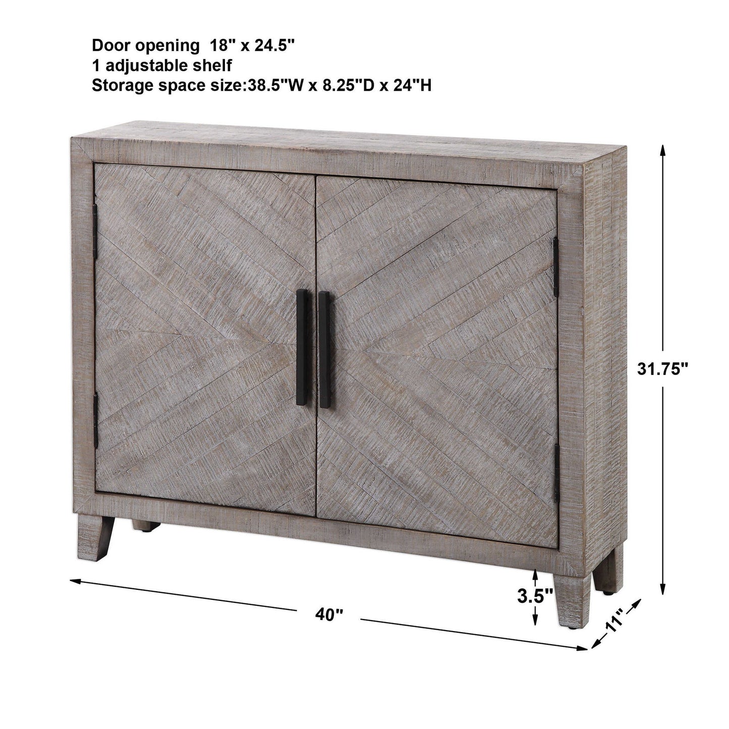 Adalind - Washed Accent Cabinet - White Washed