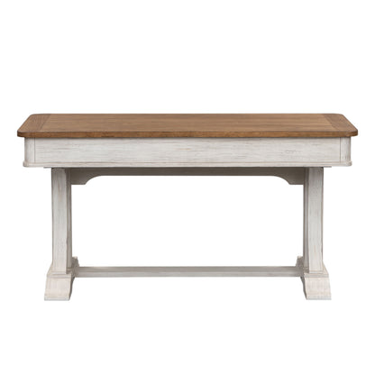 Farmhouse Reimagined - Writing Desk - Antique White / Chestnut Tops