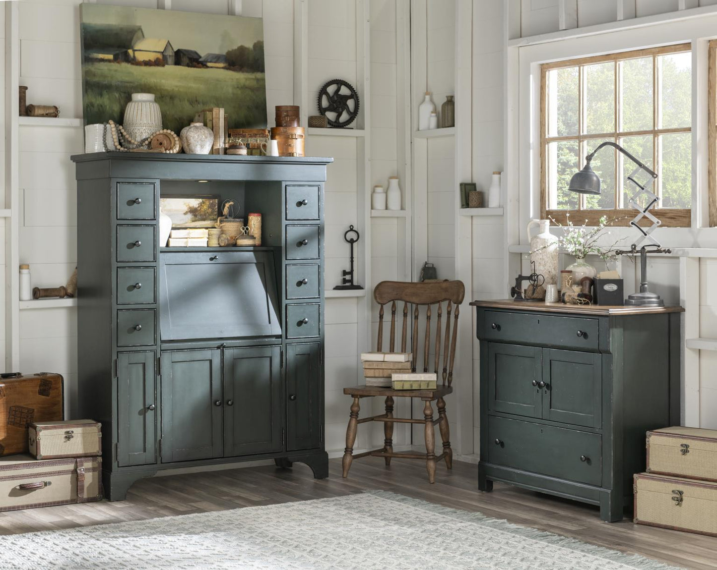 Vintage Market - Secretary Cabinet - Mallard Green
