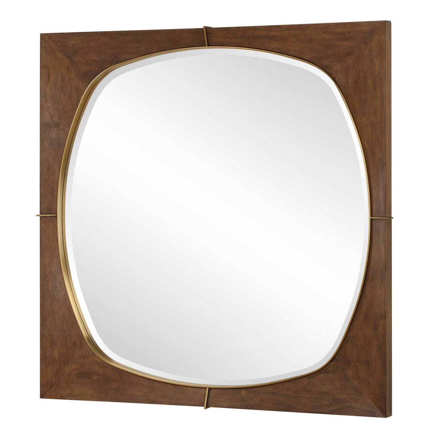 Garonne - Square Walnut Mirror