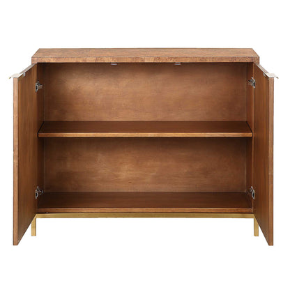 Jethro - Burl 2 Door Cabinet - Woodtone