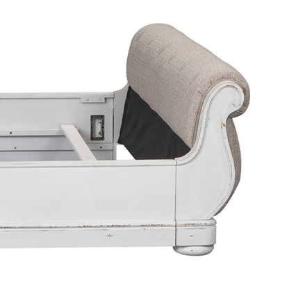 Magnolia Manor - King Upholstered Sleigh Footboard - Antique White