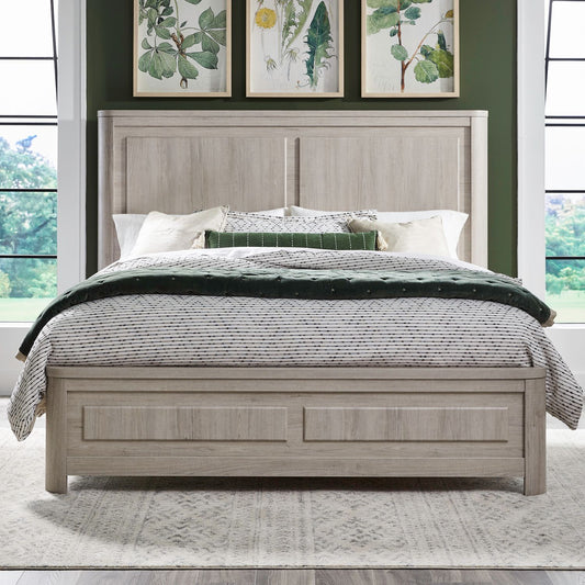Modern Play - King Panel Headboard & Footboard - Natural White