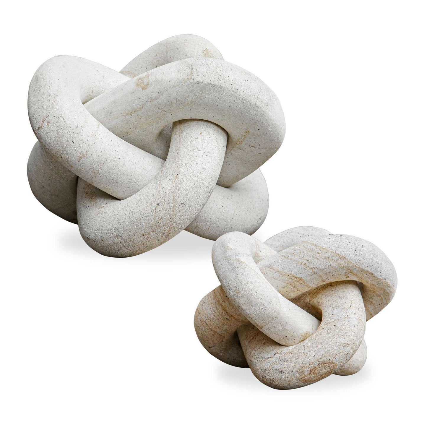 Limestone - Link Sculptures (Set of 2) - Beige