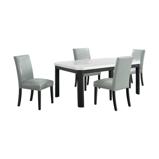 Francesca - 5 Piece Rectangular Dining Set (Table & Four Chairs) - Gray