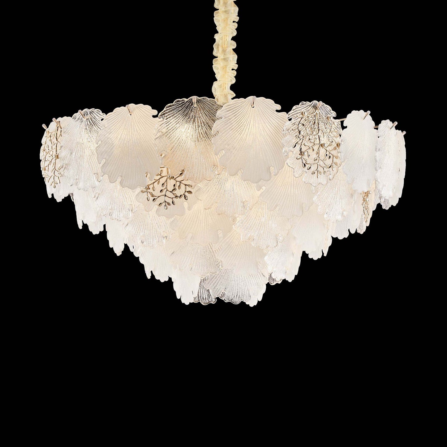Michael Amini Lighting - Almara 18-Light Frosted Glass Chandelier - Frost / Gold