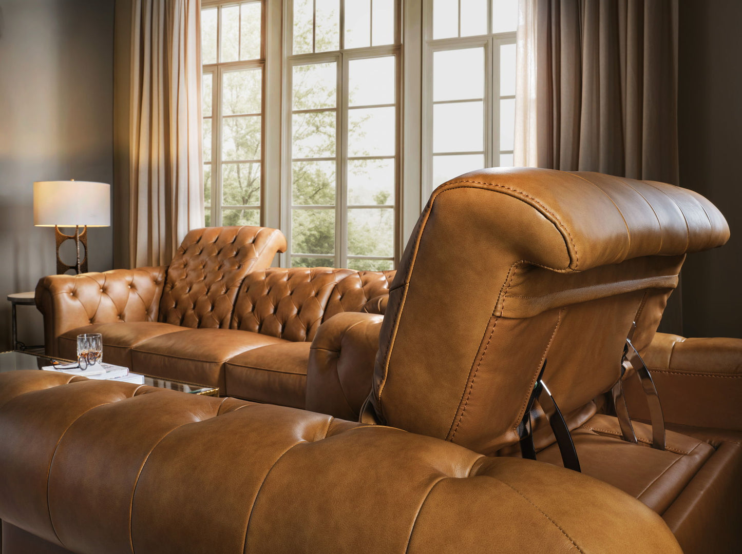 MS - Glover Power Reclining Sofa With Power Headrest - Brown