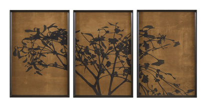 Tak Met Bloesem - Triptych Framed Print (Set of 3) - Brown / Black