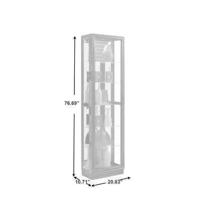 PFC Curios - Tall Traditional 5 Shelf Curio Cabinet - Cherry Brown