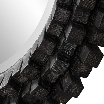 Circle Of Piers - Round Mirror - Black