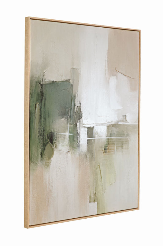 Verdant Horizon I Framed Canvas - Green