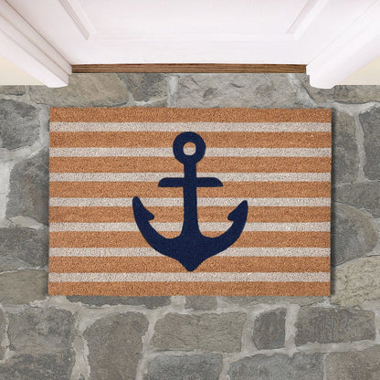 Doormats - Anchors Away Doormat - Navy/Natural