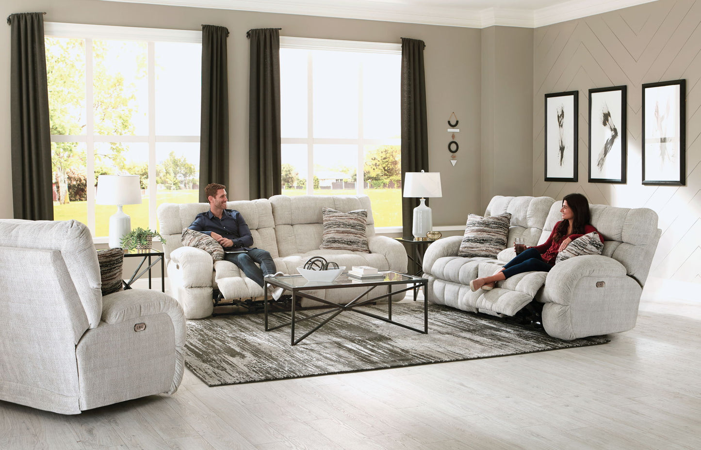 Ashland - Power Lay Flat Reclining Console Loveseat