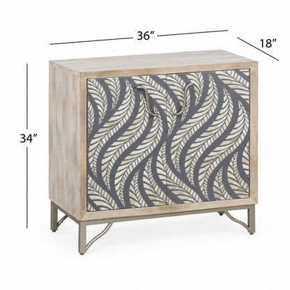 Leia - Bar Cabinet - White Mango / Ivory Bone / Gray