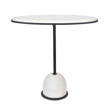 Morro - Marble Side Table - White / Black