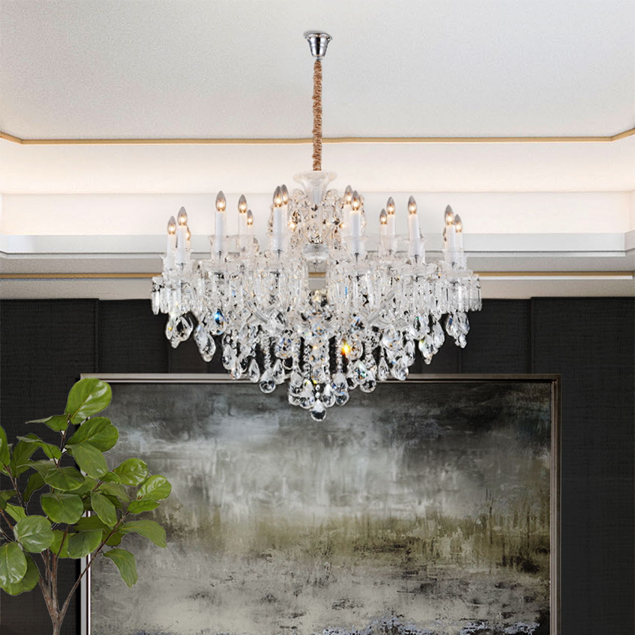 Michael Amini Lighting - Chambord 25-Light Traditional Crystal Chandelier - Clear
