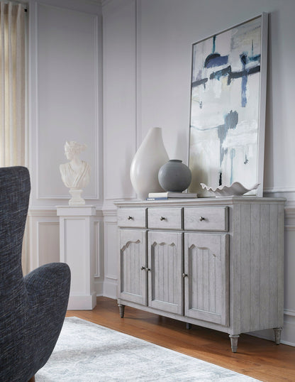 Pulaski Accents - 3-Door Credenza With Storage Drawers - Light Gray