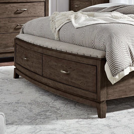 Avalon - King Storage Footboard With Slatroll - Coffee Bean