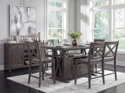 Briarwood - Complete Counter Height Table With Storage - Sable