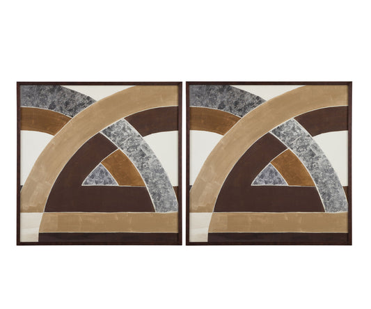 Neutral Geometry II Framed Print - Brown