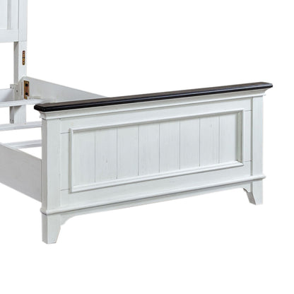 Allyson Park - Full Panel Footboard - Wirebrushed White / Charcoal