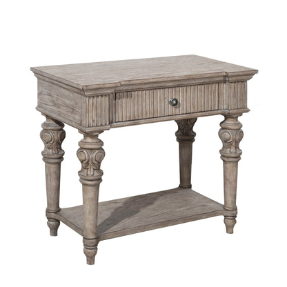 Kingsbury - 1 Drawer USB Charging Open Nightstand - French Gray