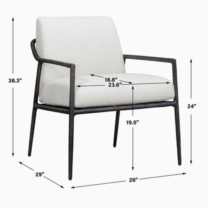 Thayer - Outdoor Upholstered Lounge Chair - Bronze / White