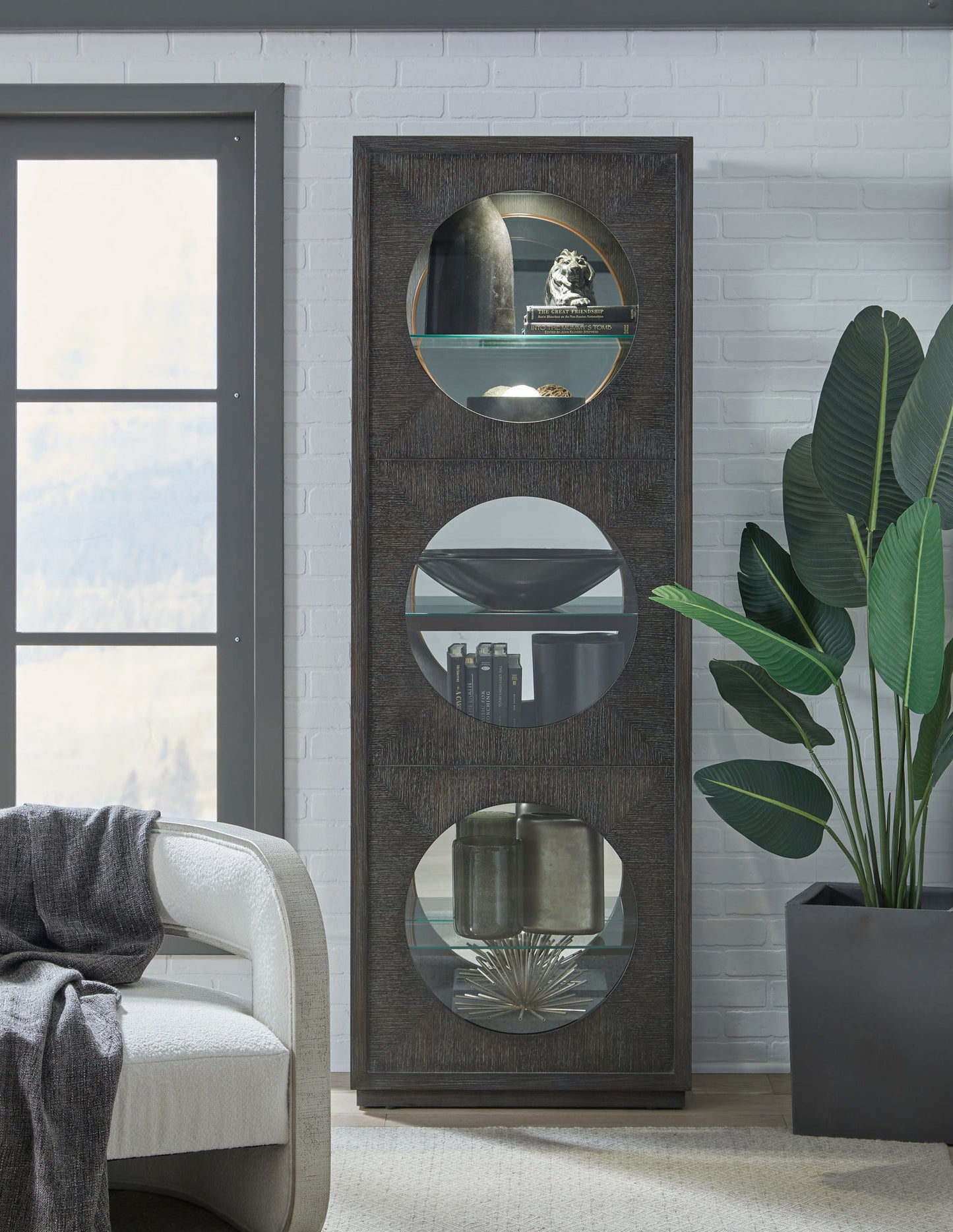 Pulaski Accents - Side Entry Curio Cabinet - Dark Wood