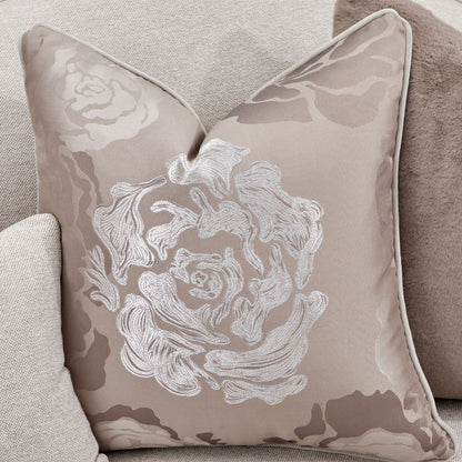 Camellia Field - Chenille Sofa - Beige / Dark Brown
