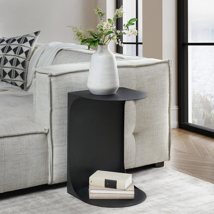 Cote - 16" Metal Accent Table - Black