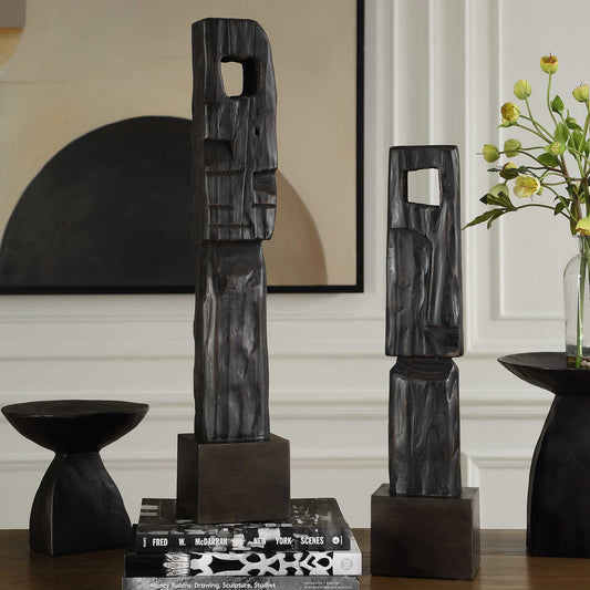 Cipher - Wood Totems (Set of 2) - Black