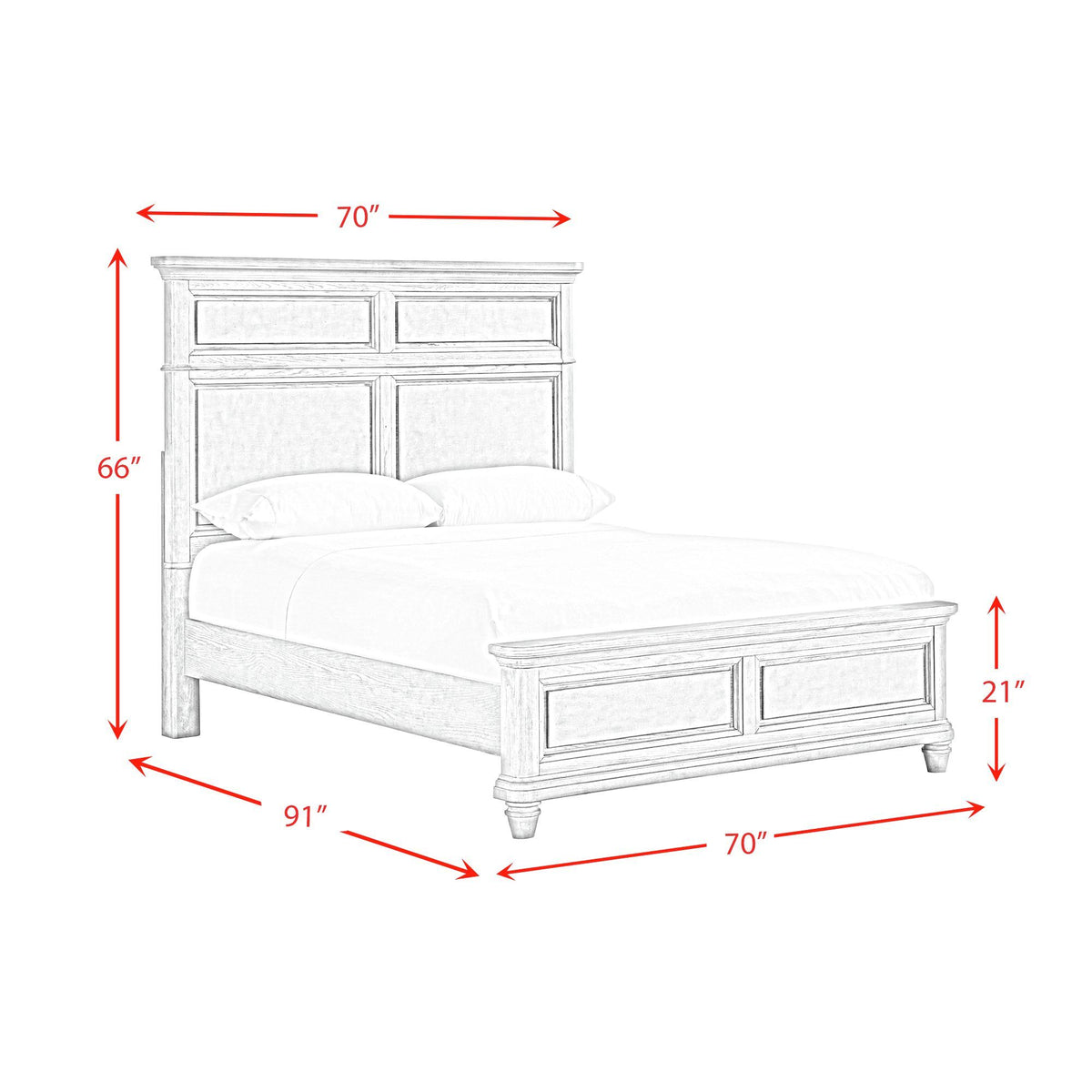 Whit-Ash - Panel Bedroom Set With Door Chest