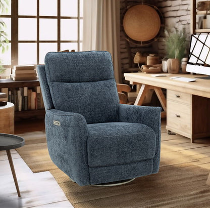 Maben - Triple Power Swivel Recliner With Headrest & Lumbar System
