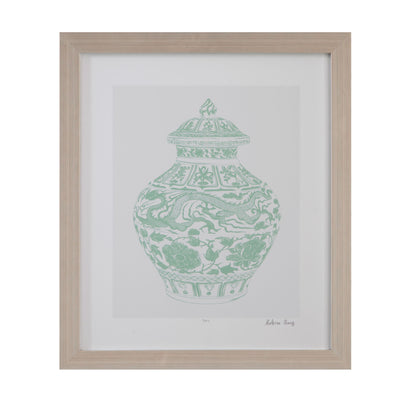 Mint Vases II Framed Print - Green / Beige