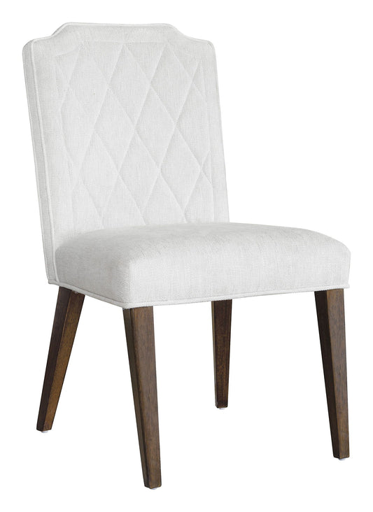 Asher Park - Upholstered Side Chair (Set of 2) - White / Piano Brown
