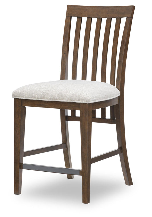 Langley - Slat Back Counter Height Chair (Set of 2) - Fawn / Linen