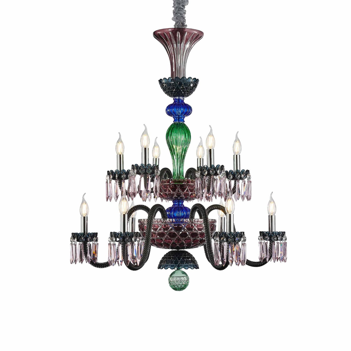 Michael Amini Lighting - Noir 12-Light Traditional Crystal Chandelier - Black
