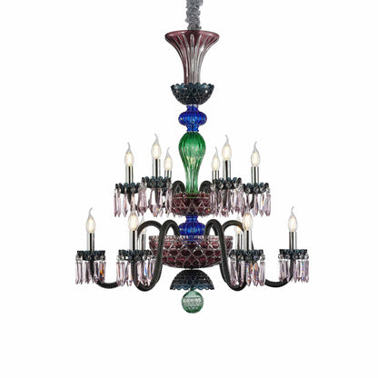 Michael Amini Lighting - Noir 12-Light Traditional Crystal Chandelier - Black