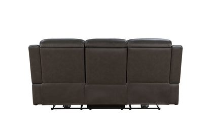 Leon - Power Sofa Recliner With Power Headrest, Power Lumbar, Heat And Massage (Dropdown Table With Smart Tabletop Control) - Smokey Gray
