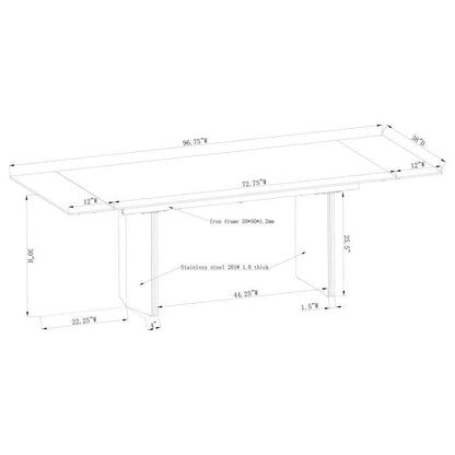 Vesa - Glass Top Extension Dining Table - Beige