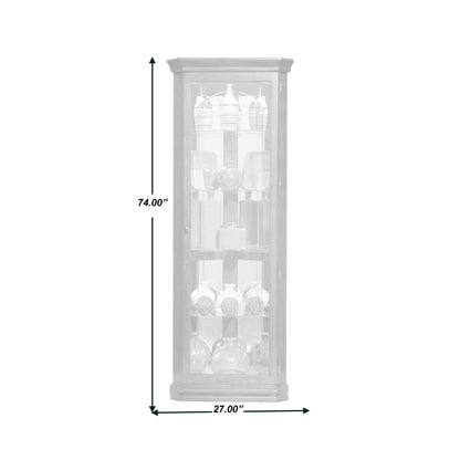 PFC Curios - Lighted 4 Shelf Corner Curio Cabinet - Oxford Black