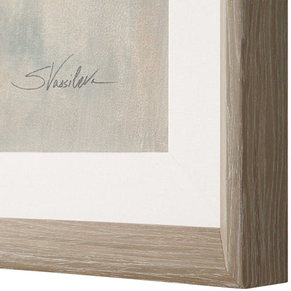 Uphill - Framed Abstract Print - Light Brown