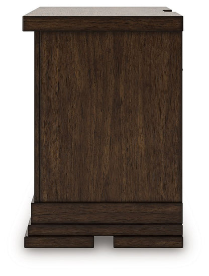 Taffenbrook - Three Drawer Night Stand - Medium Brown
