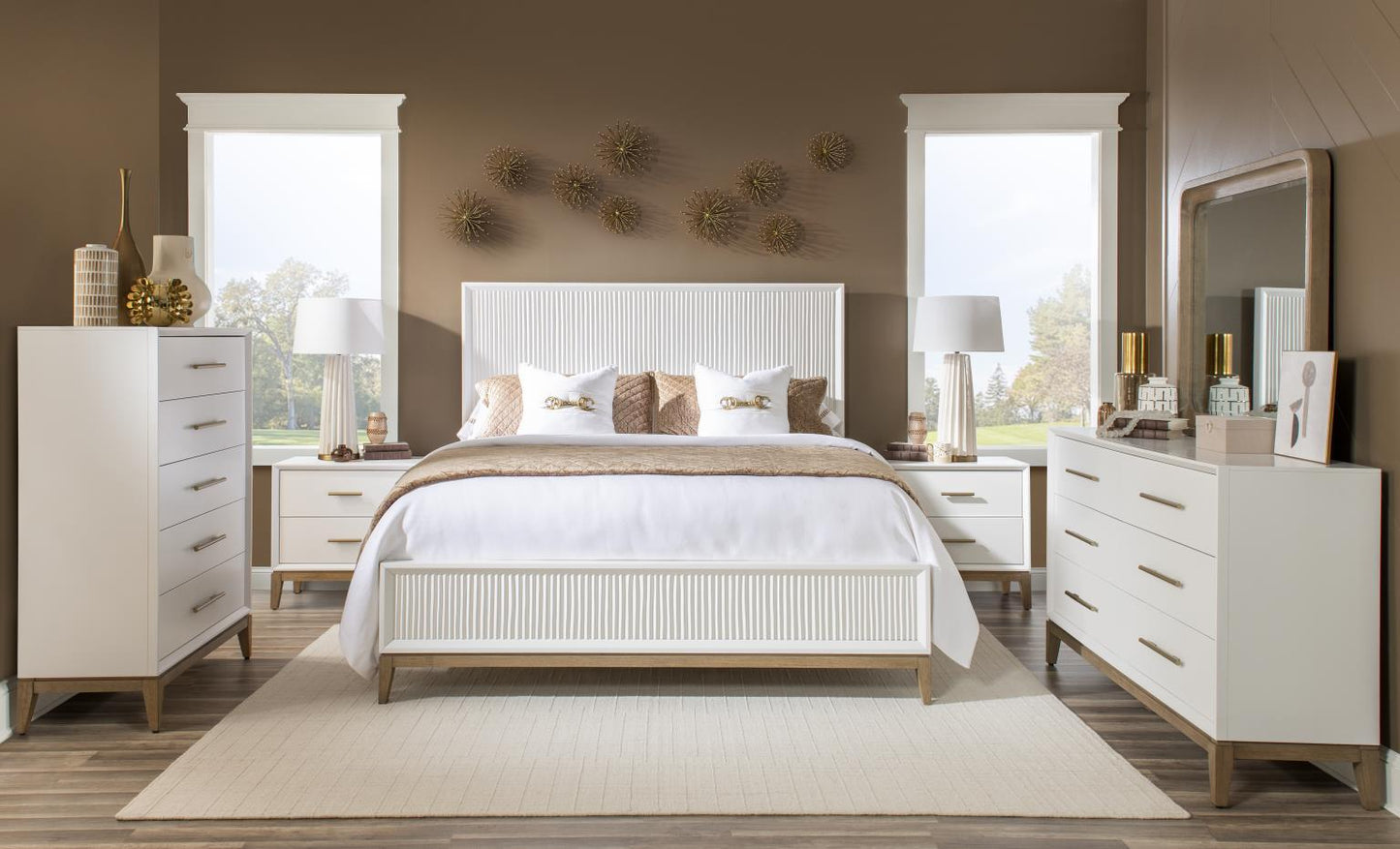 Melrose - Rectangle Mirror - Cloud White And Desert Oak