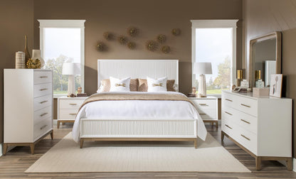 Melrose - Rectangle Mirror - Cloud White And Desert Oak
