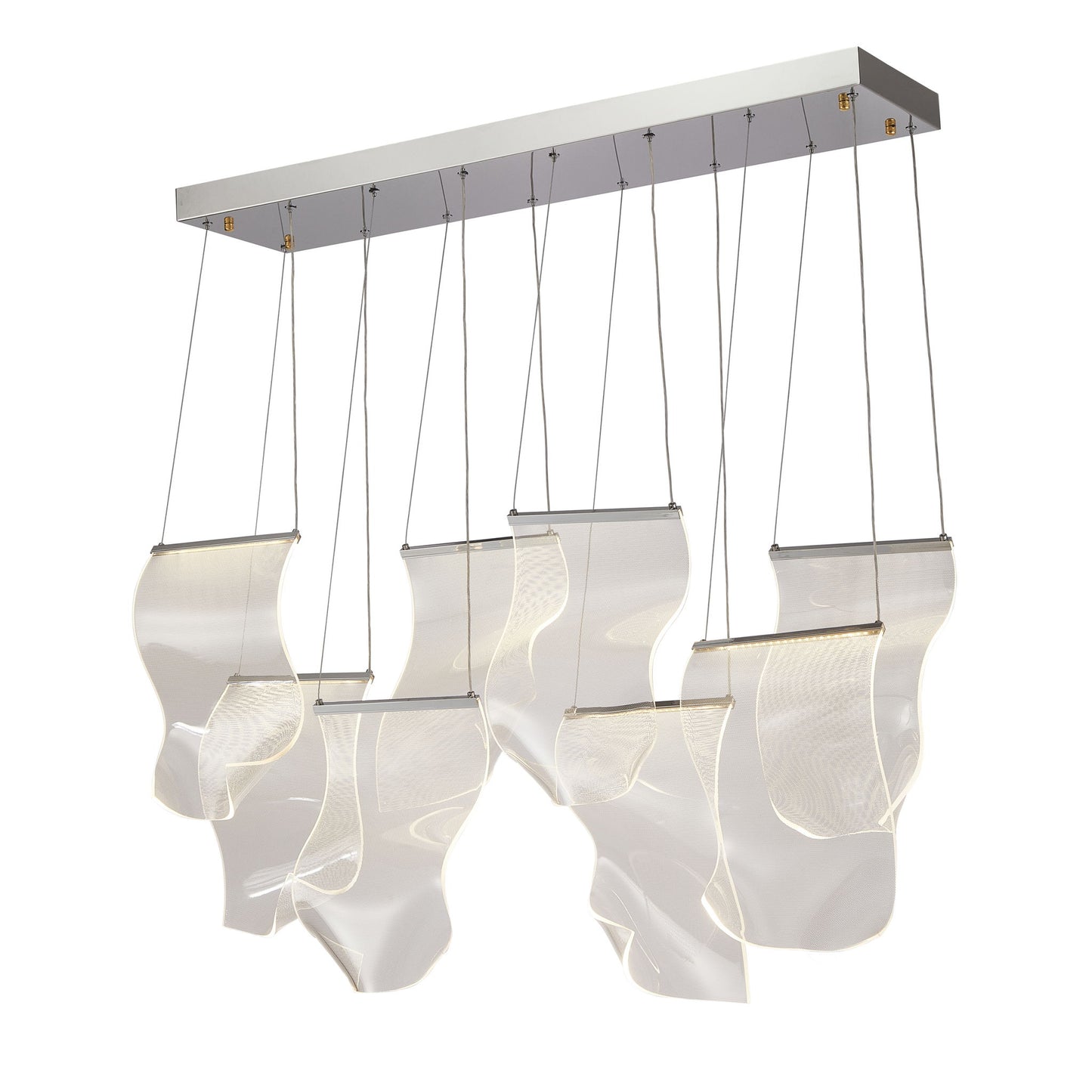 Michael Amini Lighting - Sheer Waves 8-Light Modern LED Chandelier - Chrome