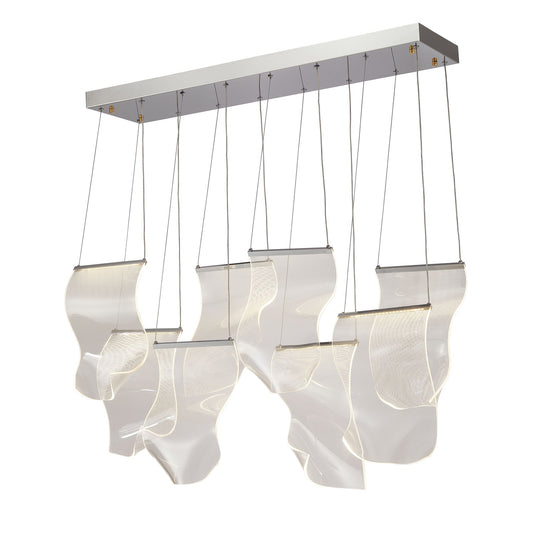 Michael Amini Lighting - Sheer Waves 8-Light Modern LED Chandelier - Chrome